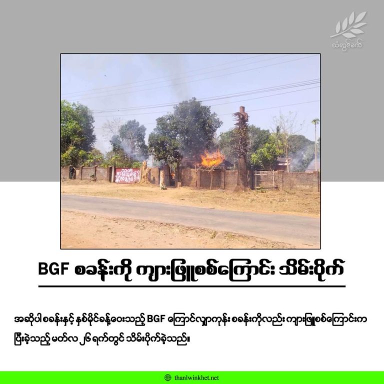 တောင်သုံးလုံးBGFစခန်းကို ကျားဖြူစစ်ကြောင်းသိမ်းပိုက်