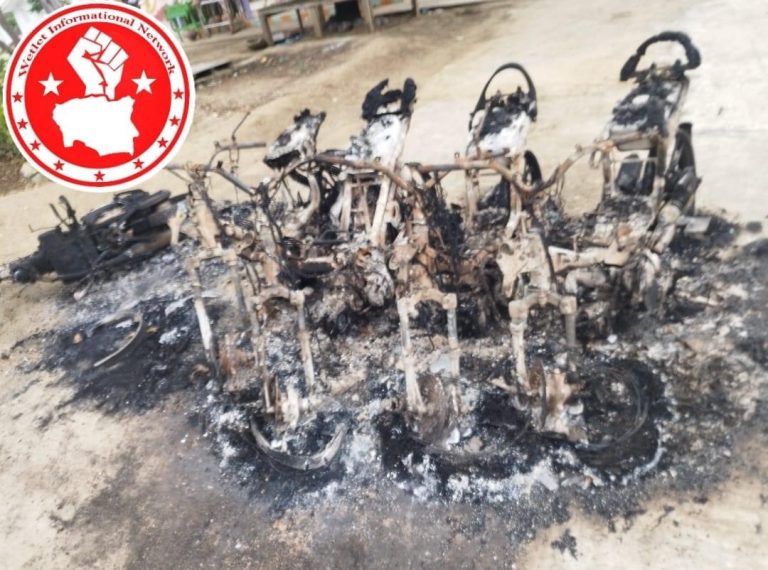 ဘုန်းကြီးကျောင်း၌ သုံးရက်ကြာ တပ်စွဲ၍ ဝက်လက်အရှေ့ခြမ်းရှိ နေအိမ်၄၀နီးပါးကို စစ်ကောင်စီတပ်မီးရှို့