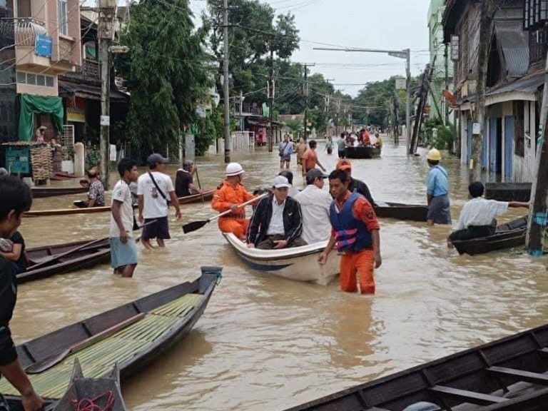 ပဲခူးမြို့က ရေဘေးရှောင်စခန်းတစ်ချို့ ရေထပ်နစ်မြှုပ်
